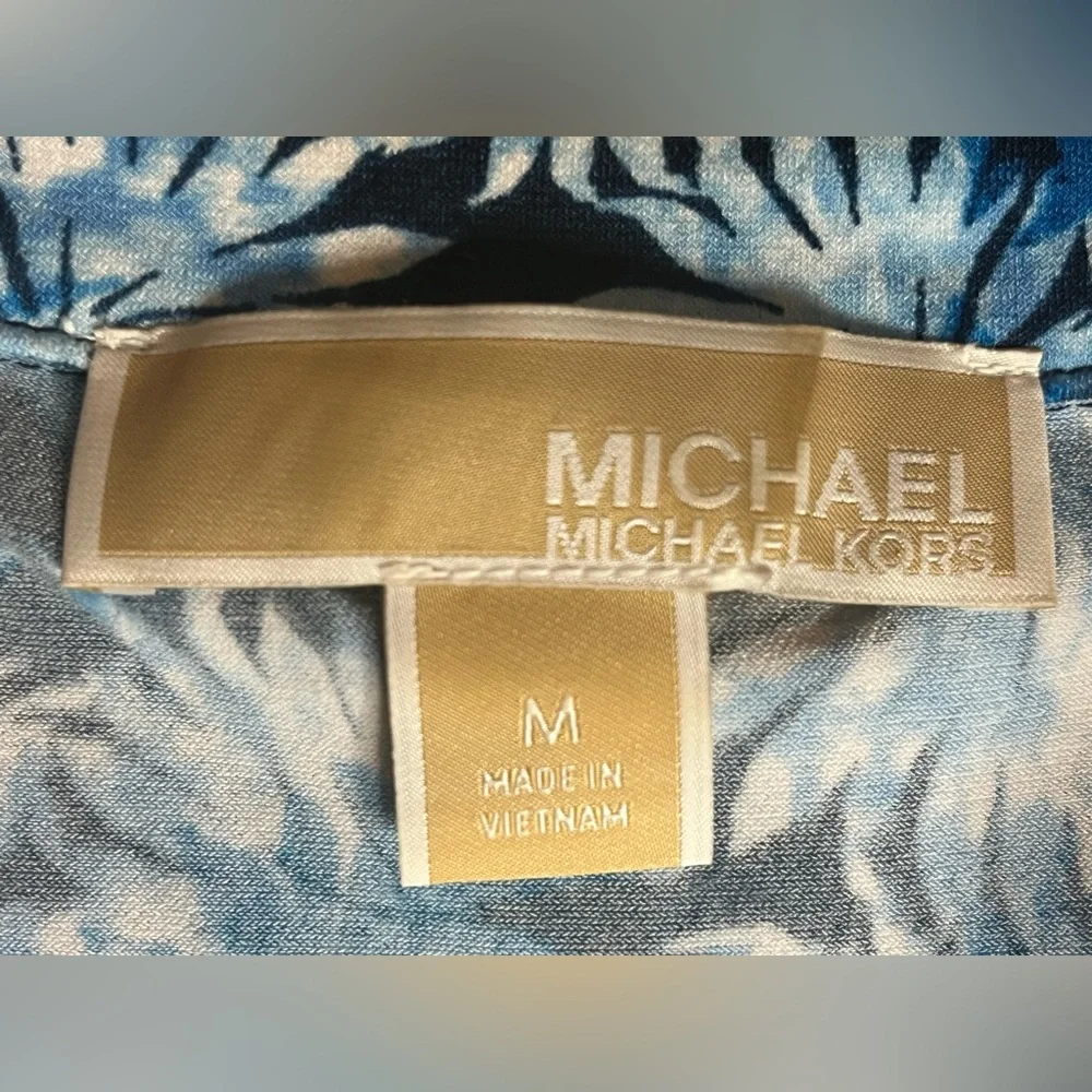 MICHAEL Michael Kors Women's Grecian Blue Ruffle‎ Bottom Tank Dress Size M.